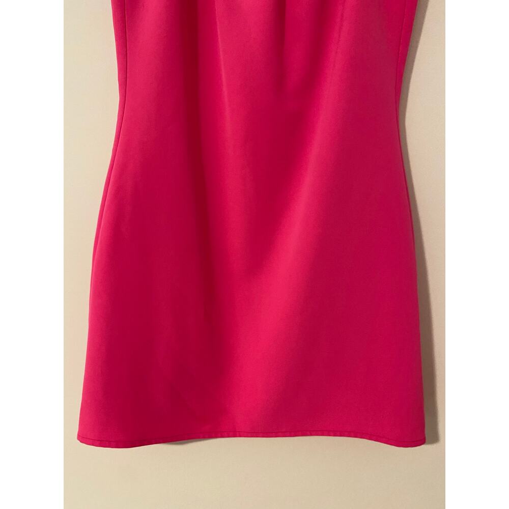 STS Sail to Sable Hot Pink Cowl High Neck Sleeveless Dress Button back EUC XS - Picture 4 of 9
